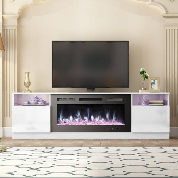 Orren Ellis Delaine TV Stand for TVs up to 88" with Electric Fireplace